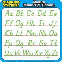 Modern Manuscript Alphabet Learning Stickers