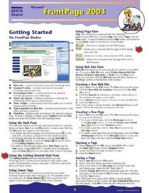 Microsoft FrontPage 2003 Quick Source Guide