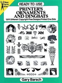 Ready-To-Use Printer's Ornaments and Dingbats: 1,611 Different Copyright-Free Designs Printed One Side