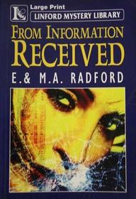From Information Received (Linford Mystery)