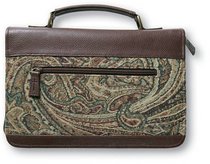Tapestry Paisley with Leather-Look Trim Med