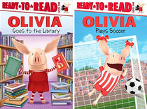 Olivia Goes to the Library and Olivia Plays Soccer (Two-in-one Book)
