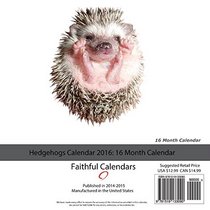 Hedgehogs Calendar 2016: 16 Month Calendar