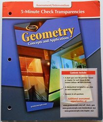 5-Minute Check Transparencies, Assessment/Intervention (Glencoe Mathematics, Geometry, Concepts and Applications)