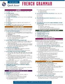 French Grammar - REA's Quick Access Reference Chart