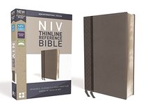 NIV, Thinline Reference Bible, Leathersoft, Gray, Red Letter Edition, Comfort Print