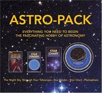 Astro-Pack all you need to know for Astronomy hobby, contains Star Finder, Star Chart, Night Sky and Planisphere in a hard bound box