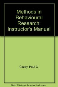 Methods in Behavioural Research: Instructor's Manual