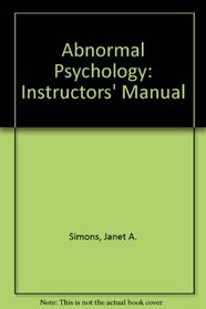 Instructor's Manual to Accompany Abnormal Psychology: Science of Biology 3e/Sg