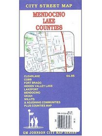 Mendocino Lake Counties City Street Map