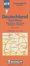 Michelin Germany Southwest Map No. 419 (Michelin Maps & Atlases)