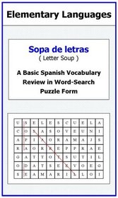 Sopa de Letras - A Basic Spanish Vocabulary Review in Word-Search Puzzle Form (Spanish Edition)
