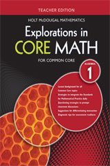 Explorations in Core Math: Common Core Teacher Edition Algebra 1 2014