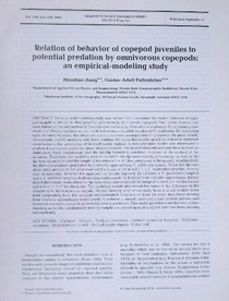 Relation of behavior of copepod juveniles to potentail predation by omnivorous copepods