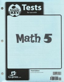 Math 5 Test Answer Key 3rd Edition
