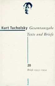 Gesamtausgabe, Texte und Briefe, 22 Bde., Bd.20, Briefe 1933-1934