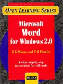 Open Learning: Word for Windows: Version 2.0 (Open Learning Series)