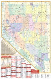 Nevada State Wall Map - 42x66- Laminated on roller