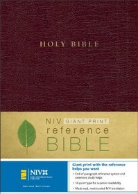 NIV Holy Bible Giant Print Reference Edition, Burgundy Leather-Look