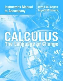 Calculus Instructor's Manual