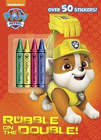 Rubble on the Double! (Paw Patrol) (Color Plus Crayons and Sticker)