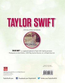 Taylor Swift 2012-13 Spiral Notebook (Lg-Style F)