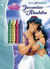 Jasmine and Aladdin Chunky Crayon with Stickers Book (Disney Princess) (Color Plus Chunky Crayons)