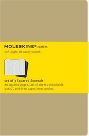 Moleskine Square Cahier Journal Kraft Large: set of 3 Square Journals