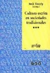 Cultura Escrita En Sociedades Tradicionales (Spanish Edition)