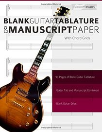 Blank Guitar Tablature and Manuscript Paper with Chord Grids
