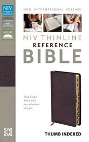 NIV, Thinline Reference Bible, Bonded Leather, Burgundy, Indexed