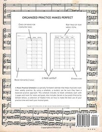 Music Practice Schedule: Blank Practice Schedules for One Year
