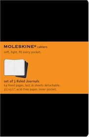 Moleskine Ruled Cahier Journal Black Pocket: set of 3 Ruled Journals
