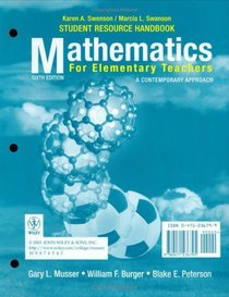 Mathematics for Elementary Teachers, Student Resource Handbook : A Contemporary Approach