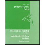 Student Solutions Guide: Used with ...Larson-Algebra for College Students; Larson-Intermediate Algebra