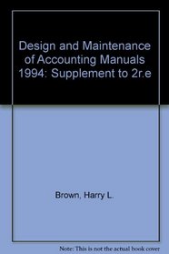 Design and Maintenance of Accounting Manuals: 1994