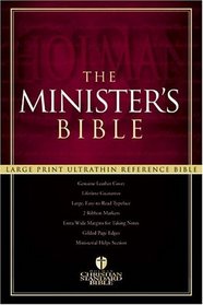 The Ministers Bible: Holman Christian Standard, Black Genuine Leather, Single Column, Wide Margins