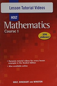 Lesson Tutorial Videos DVD set for Holt Mathematics, Course 1