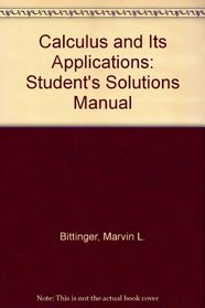 Calculus and Its Applications: Student's Solutions Manual