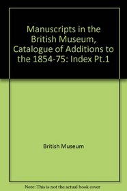 Catalogue Index 1854-75 Add Mss (Pt.1)