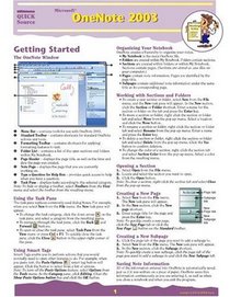 Microsoft OneNote: 2003 Quick Source Guide