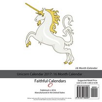 Unicorn Calendar 2017: 16 Month Calendar