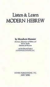 Listen  Learn Modern Hebrew (Manual Only) (Listen  Learn Series)