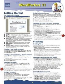 WordPerfect 11 Quick Source Guide