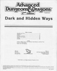 Dark and Hidden Ways (Advanced Dungeons  Dragons)
