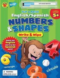 Flip and Match English/Spanish Numbers and Shapes Write and Wipe (English and Spanish Edition)