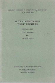 Trade Elasticities for the G-7 Countries (Princeton Studies in International Economics)