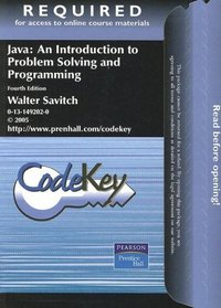 Java Student Access Code: An Introduction to Problem Solving and Programming (CodeKey)