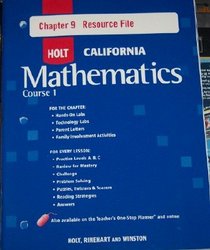 Course 1 Chapter 9 Resource File (HOLT CALIFORNIA Mathematics)