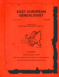 East European Genealogist Vol. 7, 1999